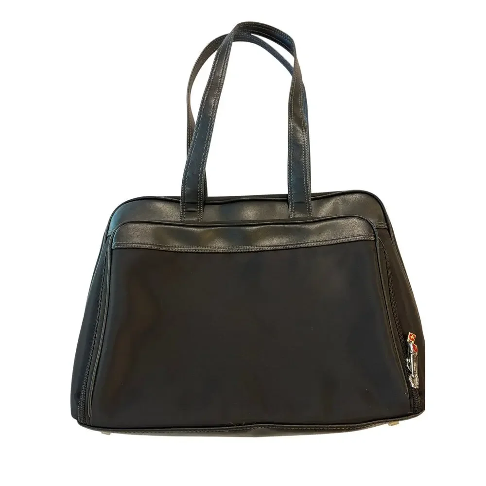 Wenger Rhea Black Nylon Laptop Business Tote Bag Y2k Liner Office Siren 17